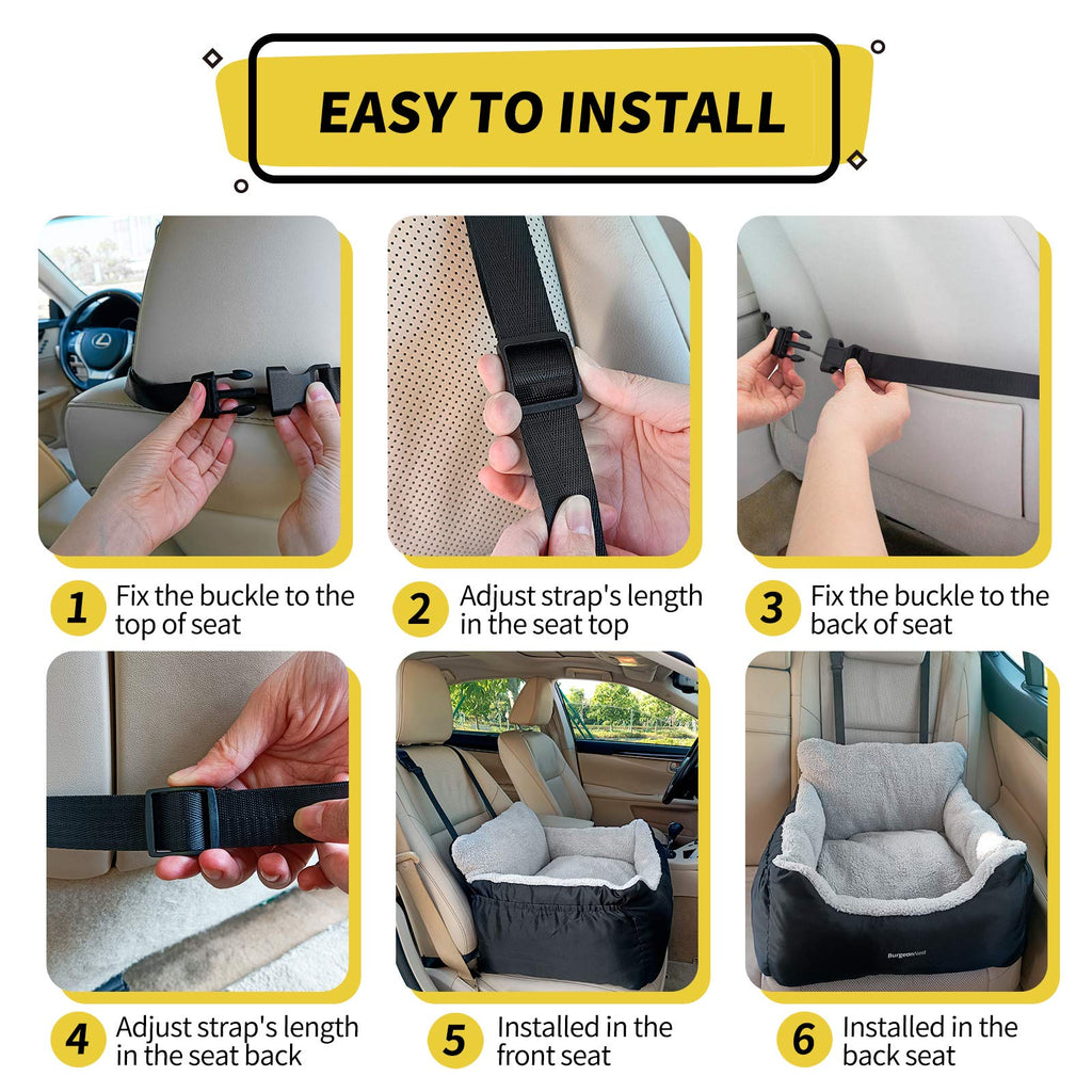 Dog Car Seat for Small Dogs & Cats Under 25 lbs, Black K97679