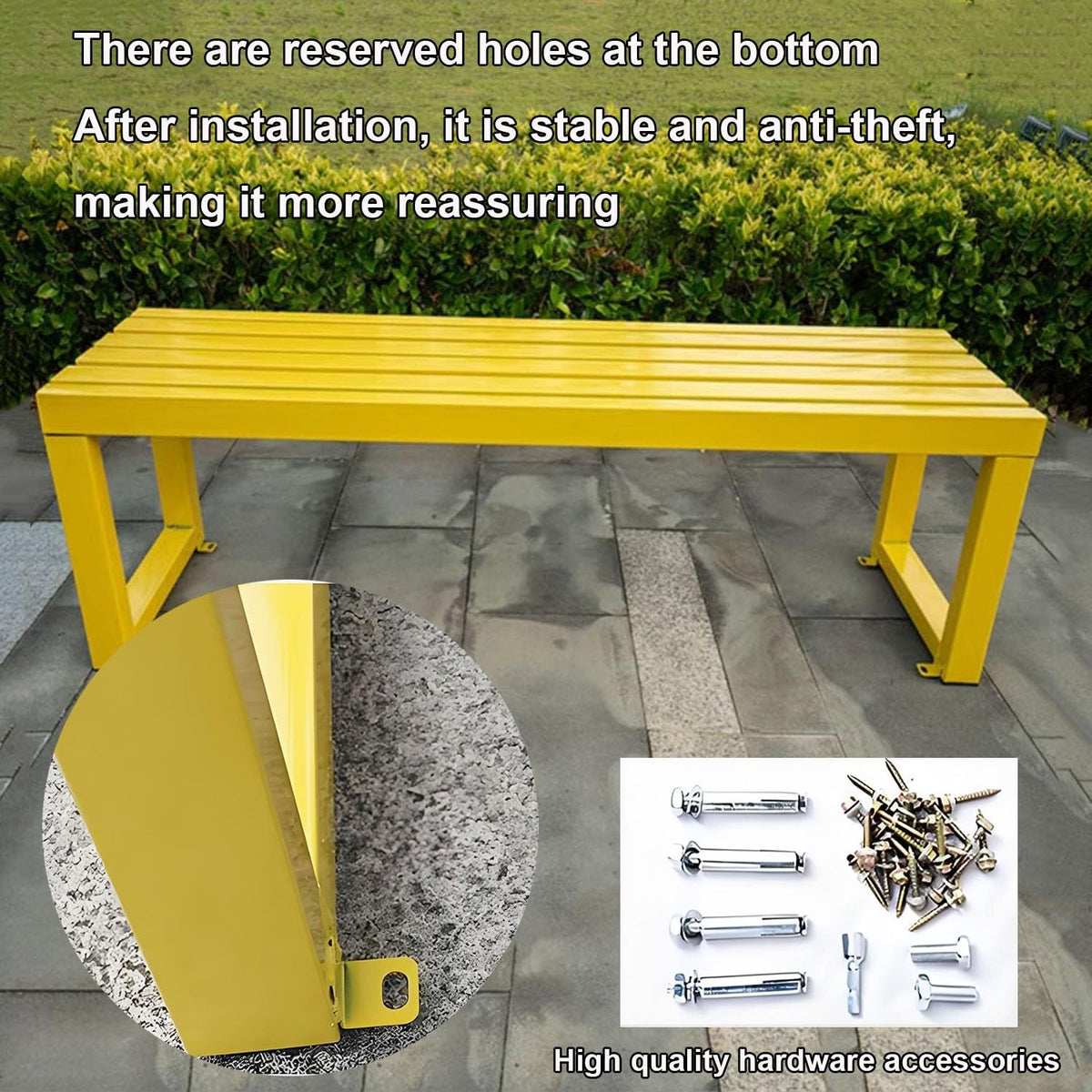 Black 5.9ft Metal Outdoor Bench O735