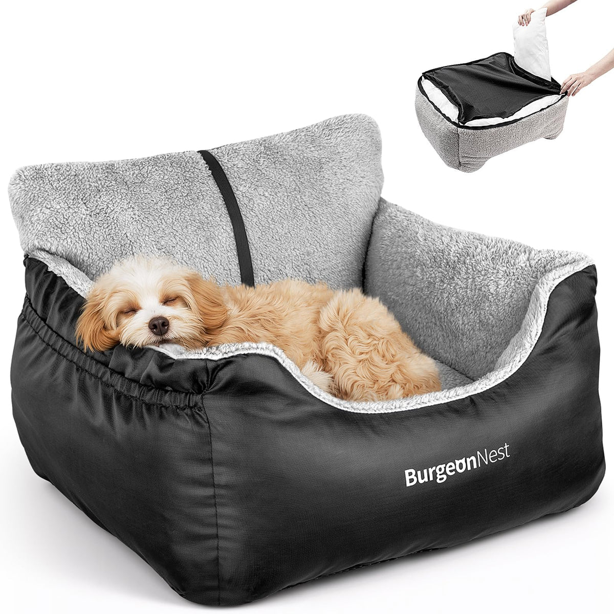 Dog Car Seat for Small Dogs & Cats Under 25 lbs, Black K97679