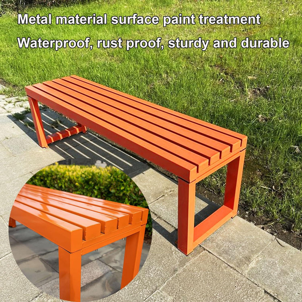 Black 5.9ft Metal Outdoor Bench O735