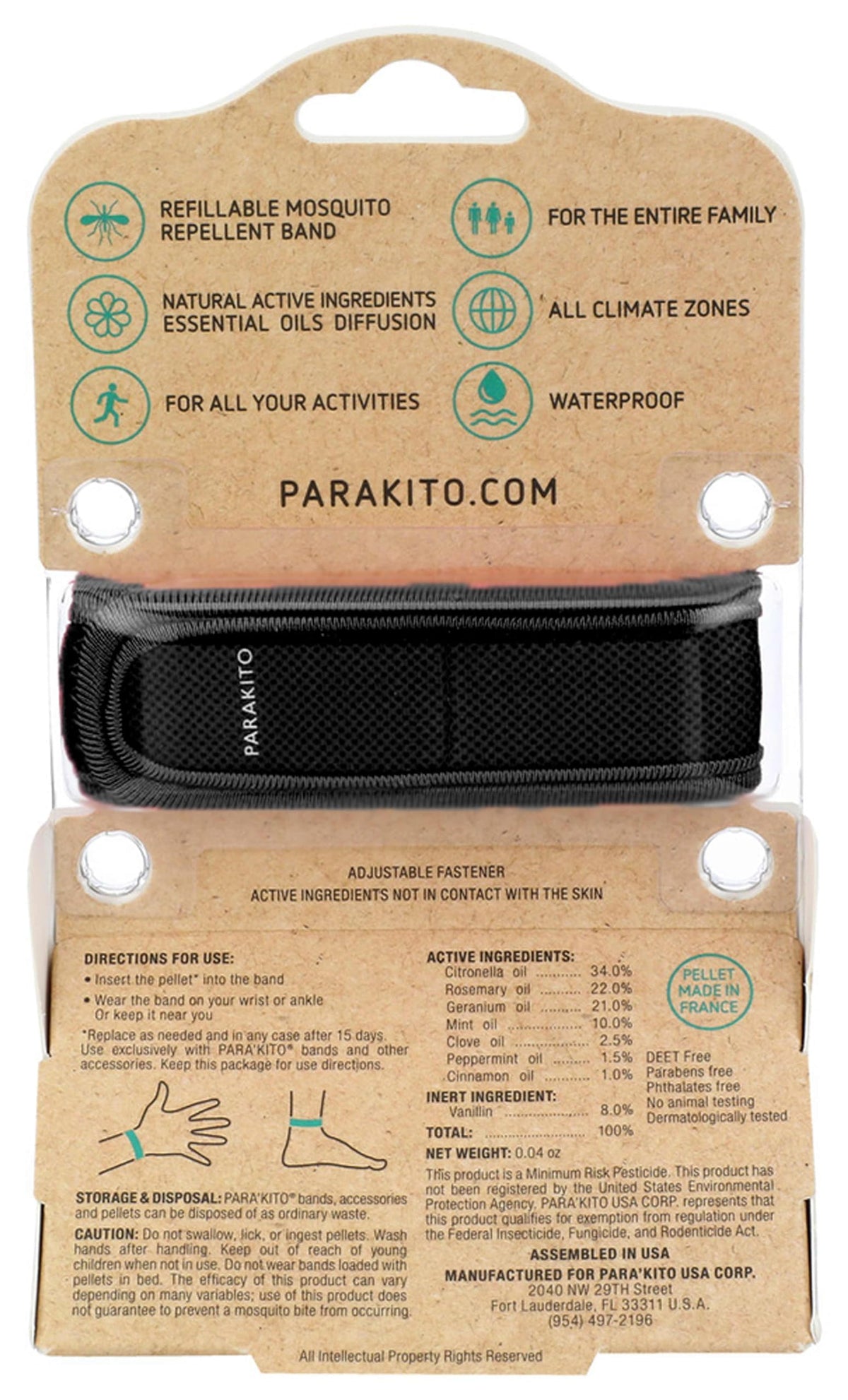 Black Mosquito Repellent Wristband L3387