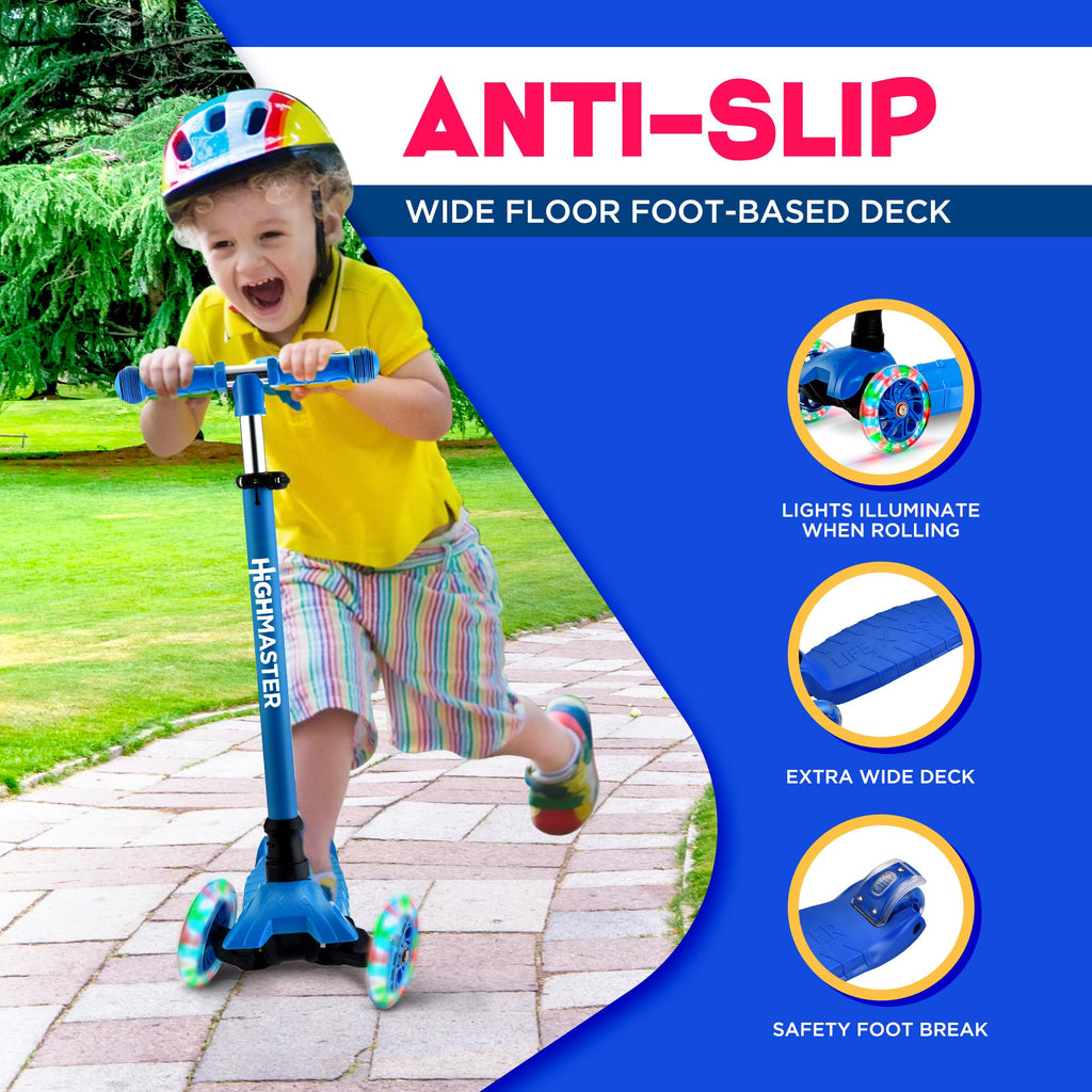 Kids 3 Wheel Kick Scooter with Adjustable Handlebar and LED Wheel Lights T211839