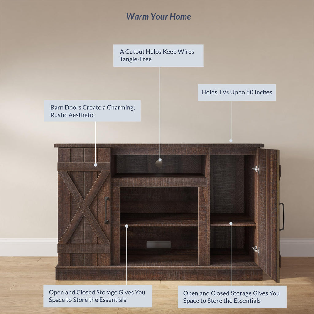 47" Espresso TV Stand & Media Entertainment Center Z578