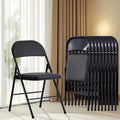 Black Folding Chairs 10-Pack Padded Heavy Duty Steel Frame A99978