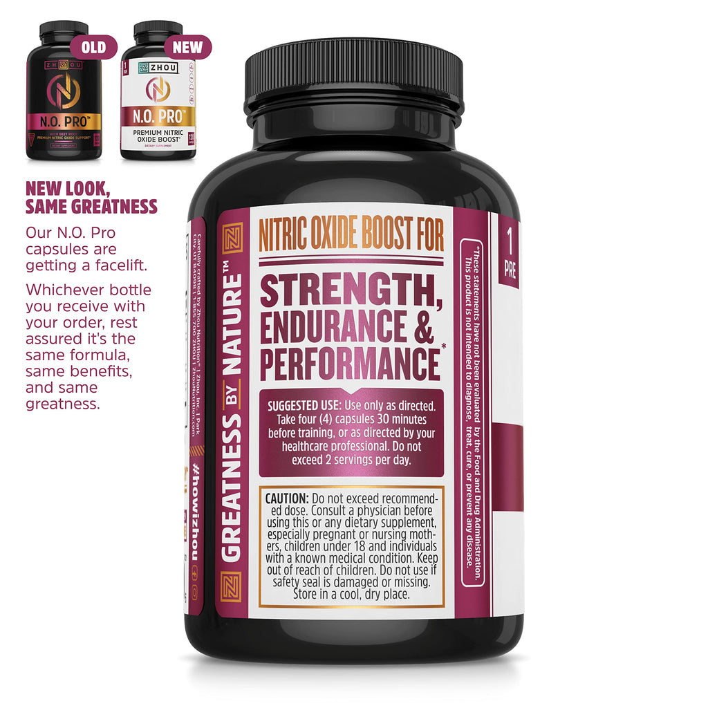 Nitric Oxide Supplement with Beet Root & L Arginine, 120 Veggie Capsules F990317