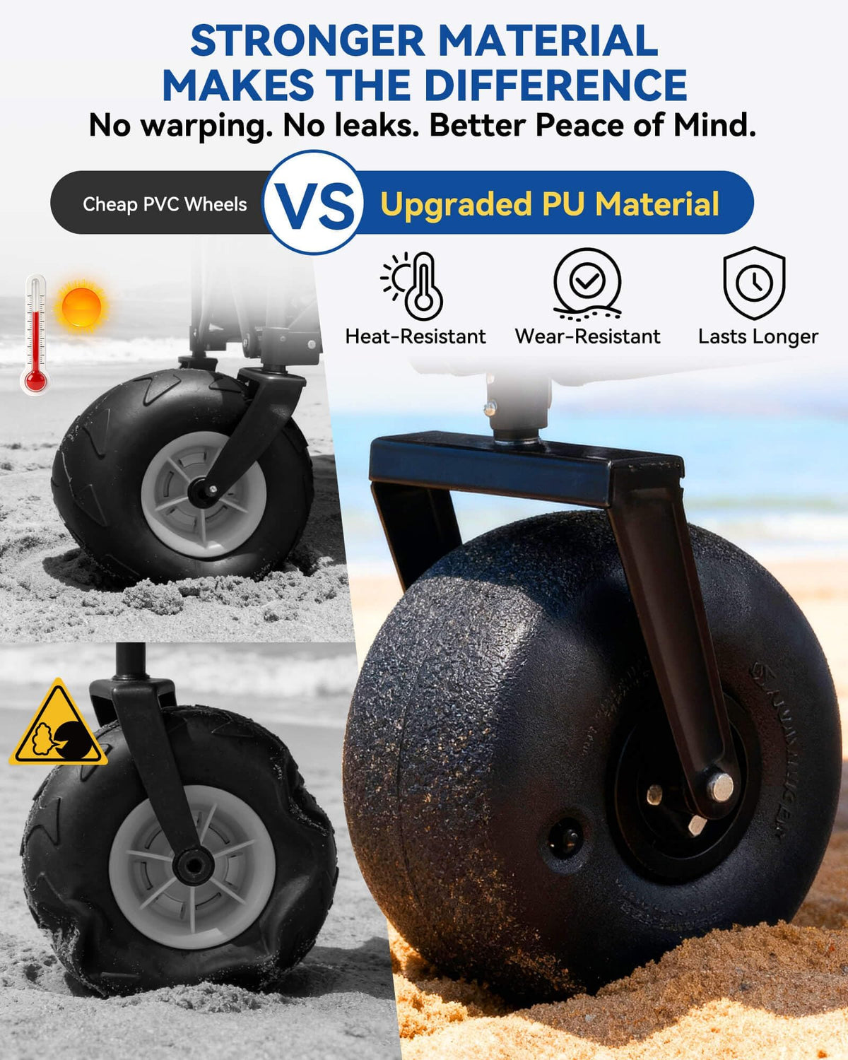 Collapsible Beach Wagon with Balloon Wheels A86063