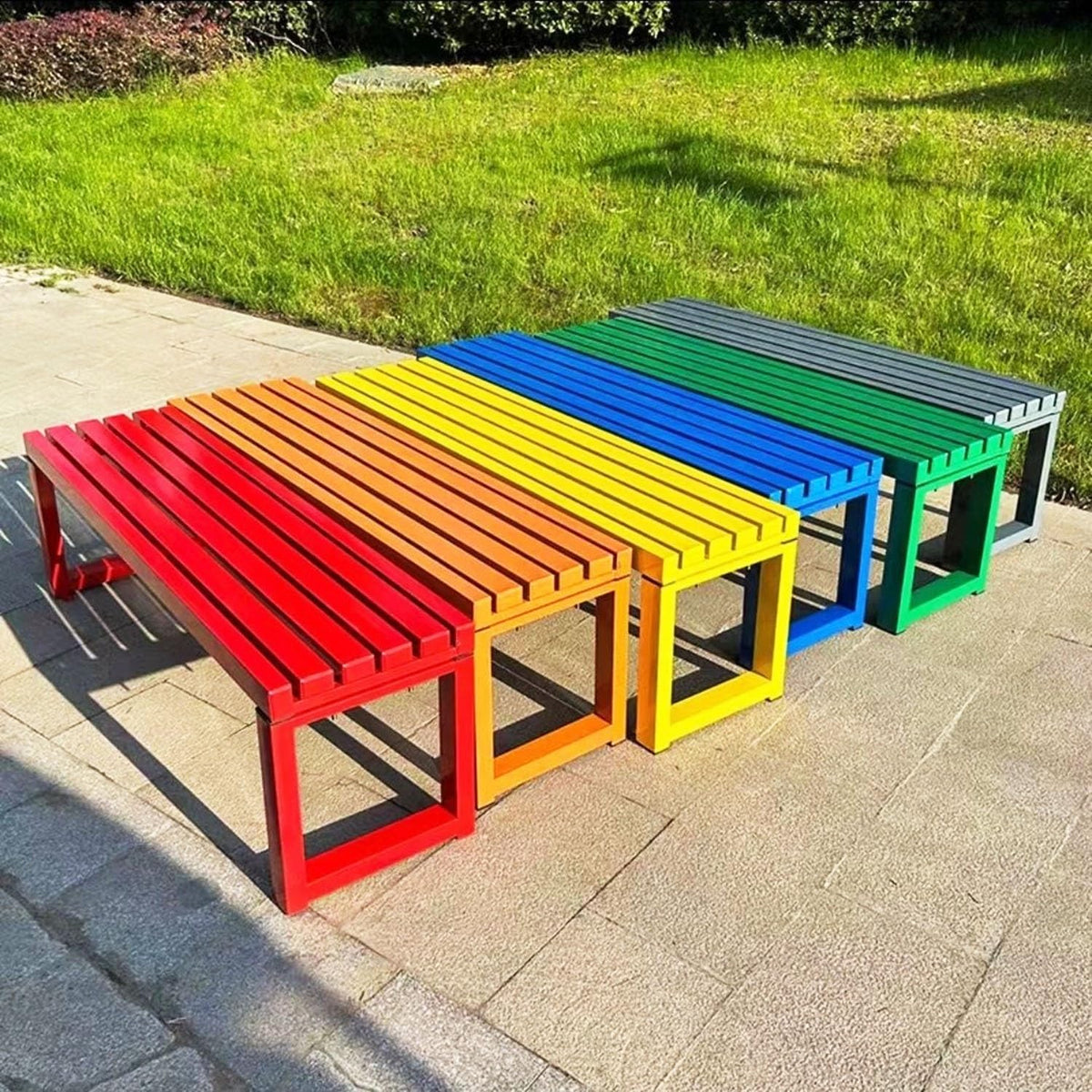 Black 5.9ft Metal Outdoor Bench O735