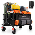 220L Collapsible Beach Wagon Cart, 360lbs Heavy Duty, Black O119