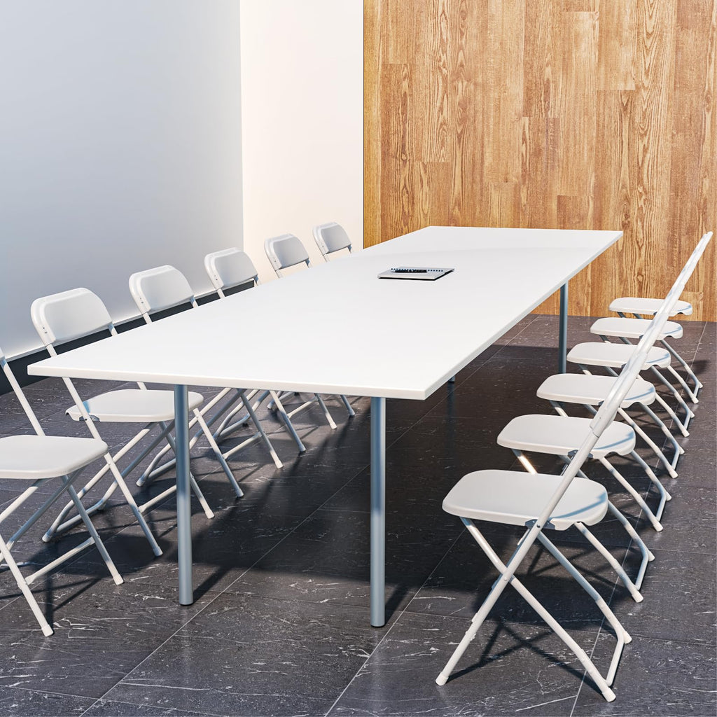 10 Pack White Plastic Folding Chair with Steel Frame F659
