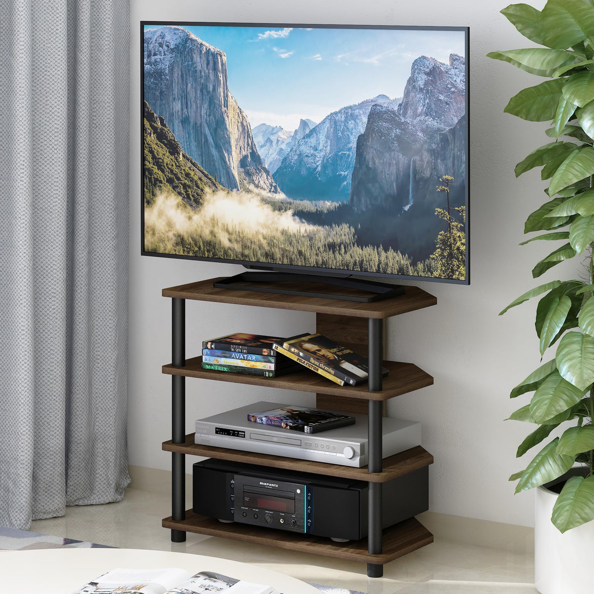 4-Tier Brown Walnut TV Stand K2972