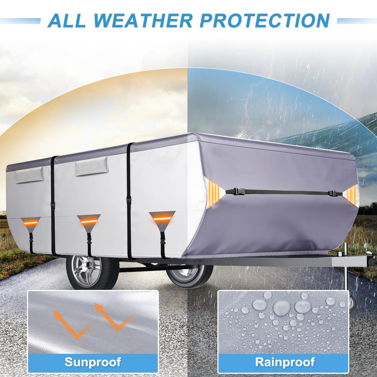 14ft-16ft Waterproof Oxford Pop-Up Camper Cover B324