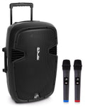 15-Inch Portable PA Speaker System with 2 UHF Microphones R588