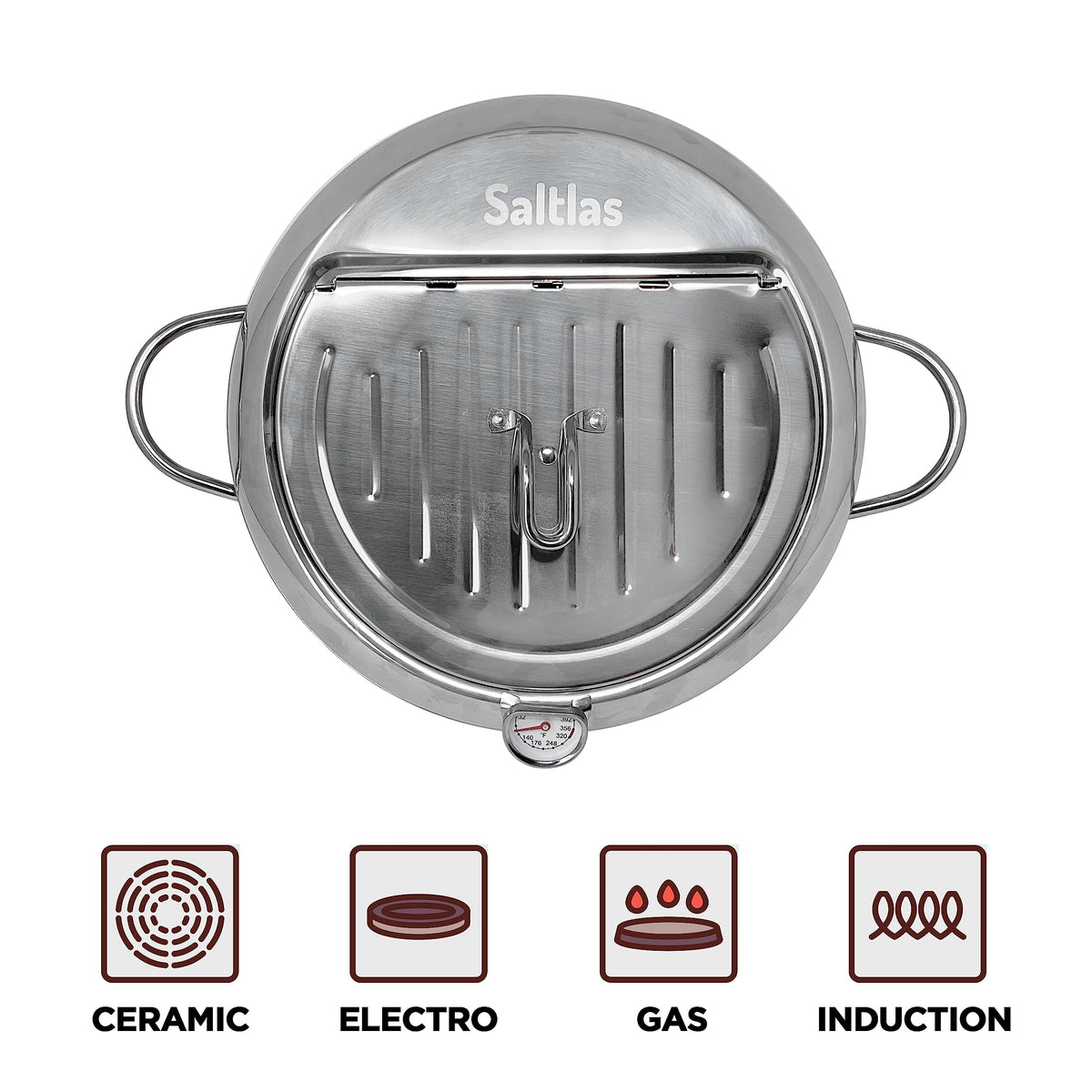 Deep Fryer Pot with Lid, 304 Stainless Steel K3558