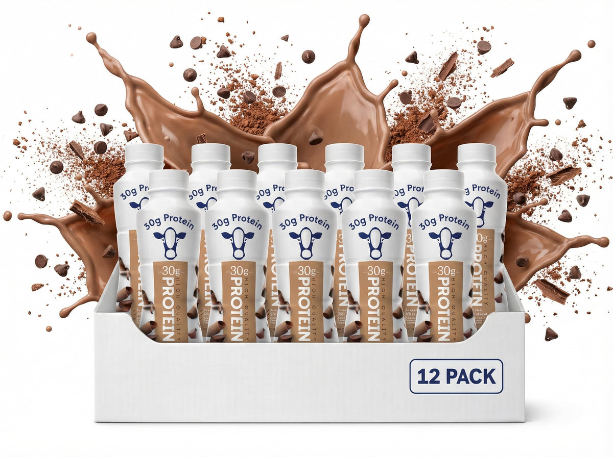 High Protein Chocolate Nutrition Shake, 30g Protein, 2g Sugar, 12 Pack V507