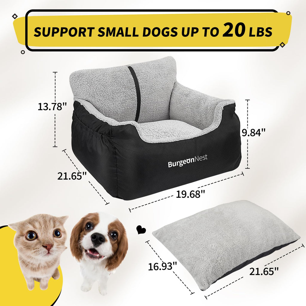 Dog Car Seat for Small Dogs & Cats Under 25 lbs, Black K97679