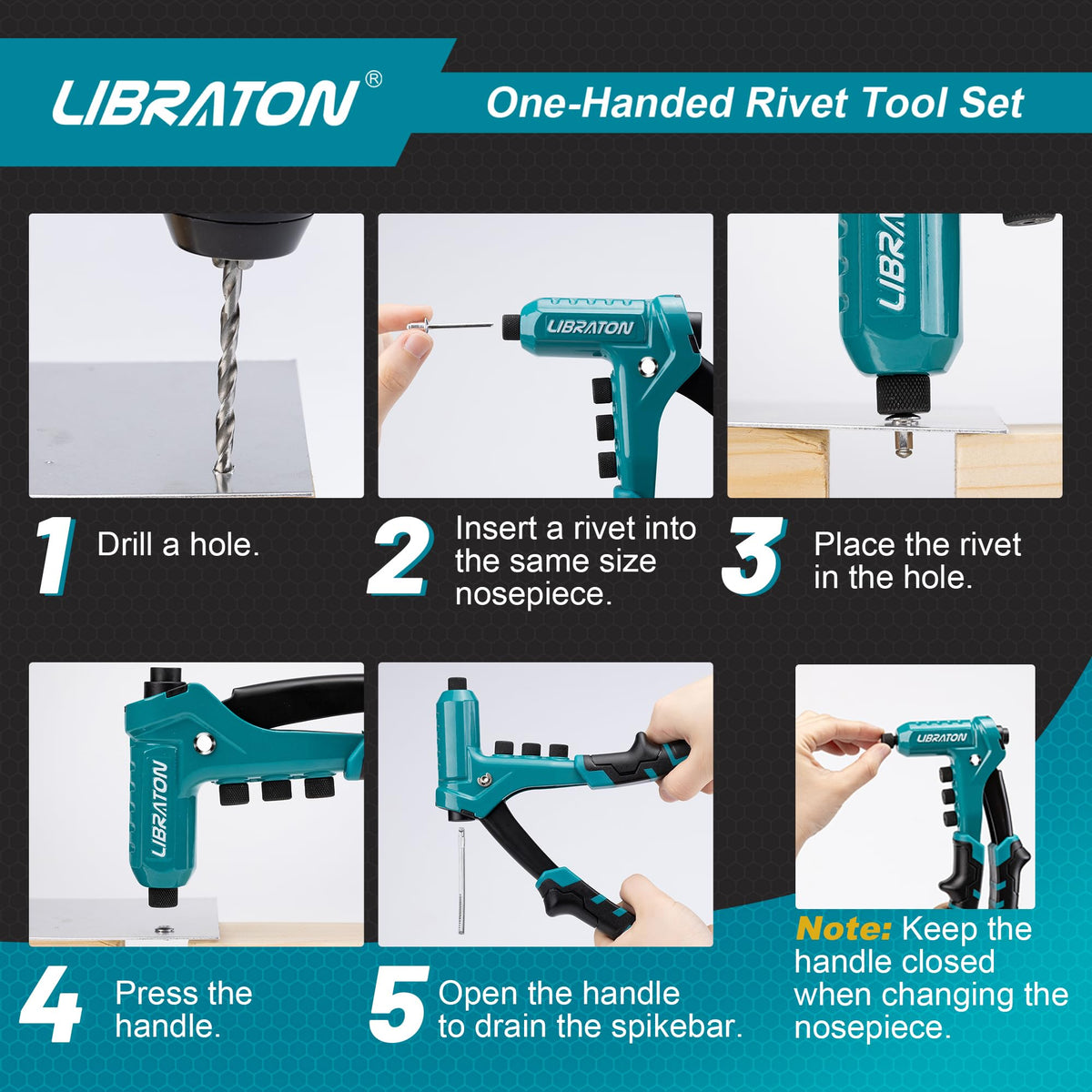 One-Handed Rivet Gun Set J744