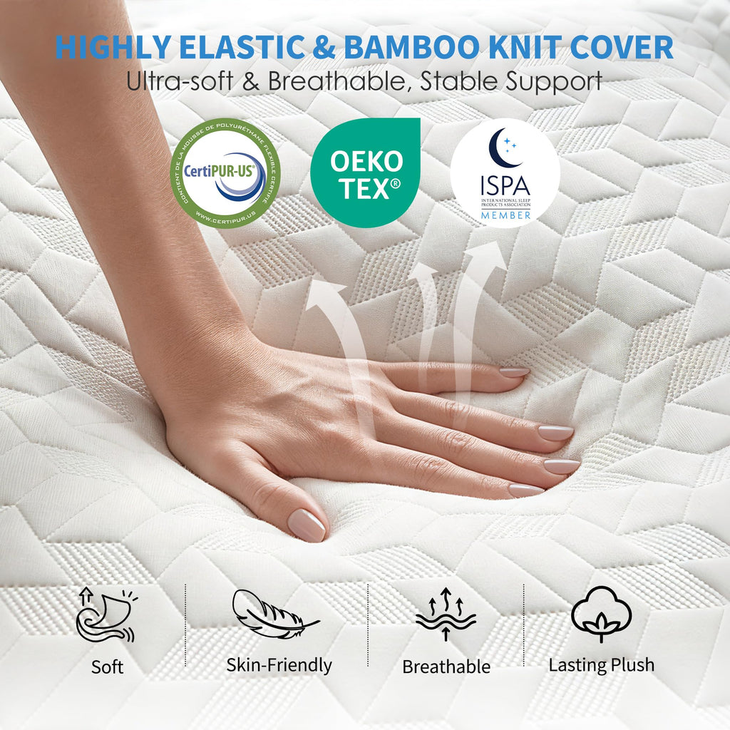 Queen 6 Inch Foldable Gel Memory Foam Mattress W421