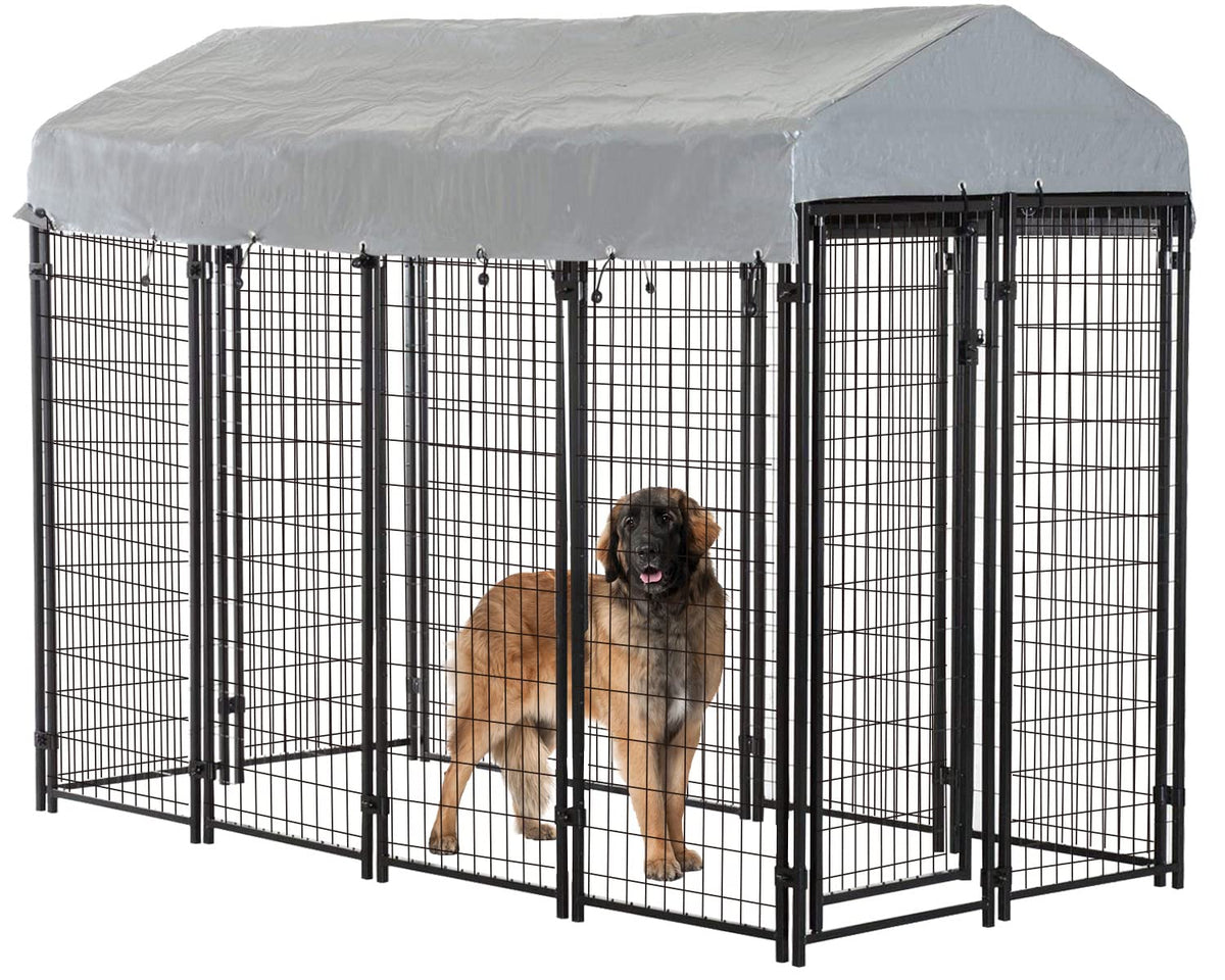 8'x4'x6' Heavy Duty Galvanized Metal Dog Kennel D206