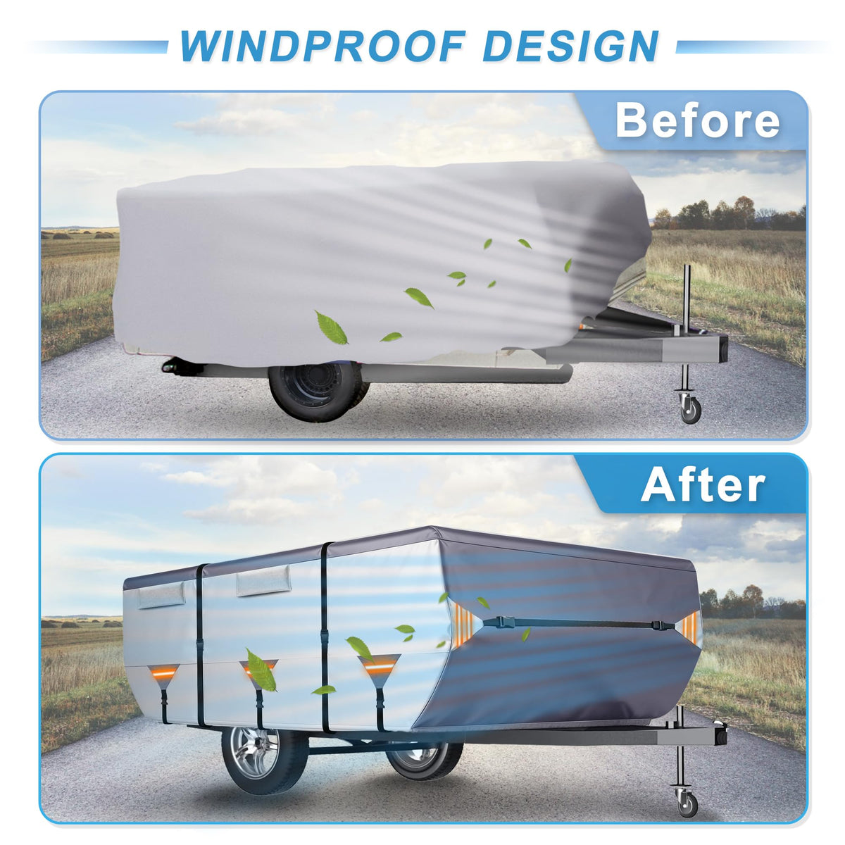 14ft-16ft Waterproof Oxford Pop-Up Camper Cover B324