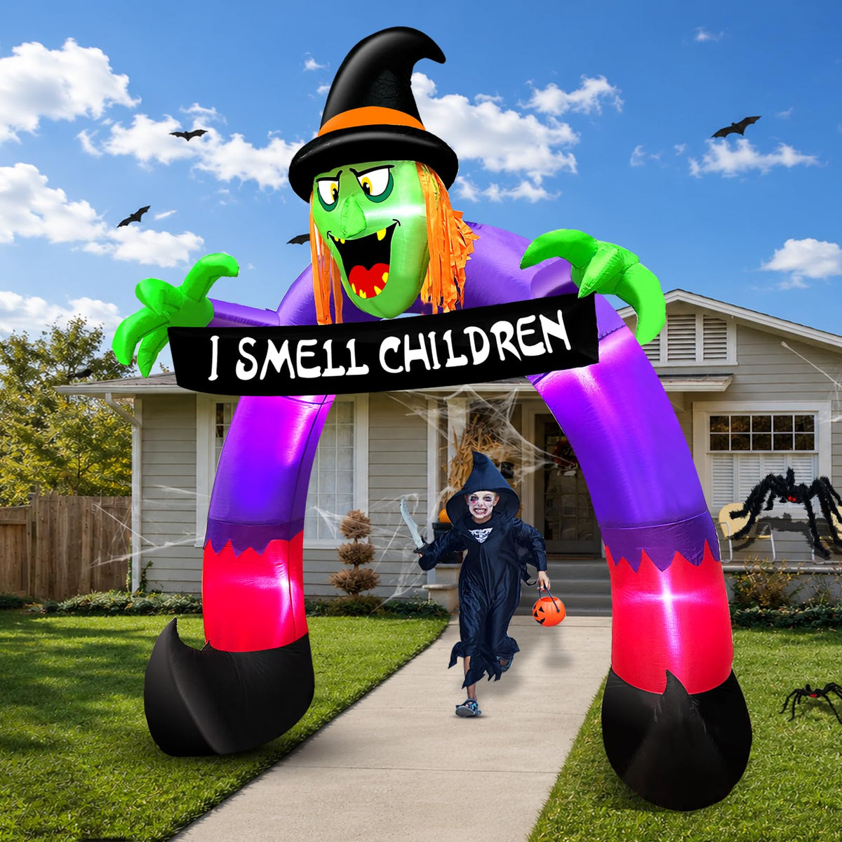 8Ft Halloween Inflatable Witch Archway O276485