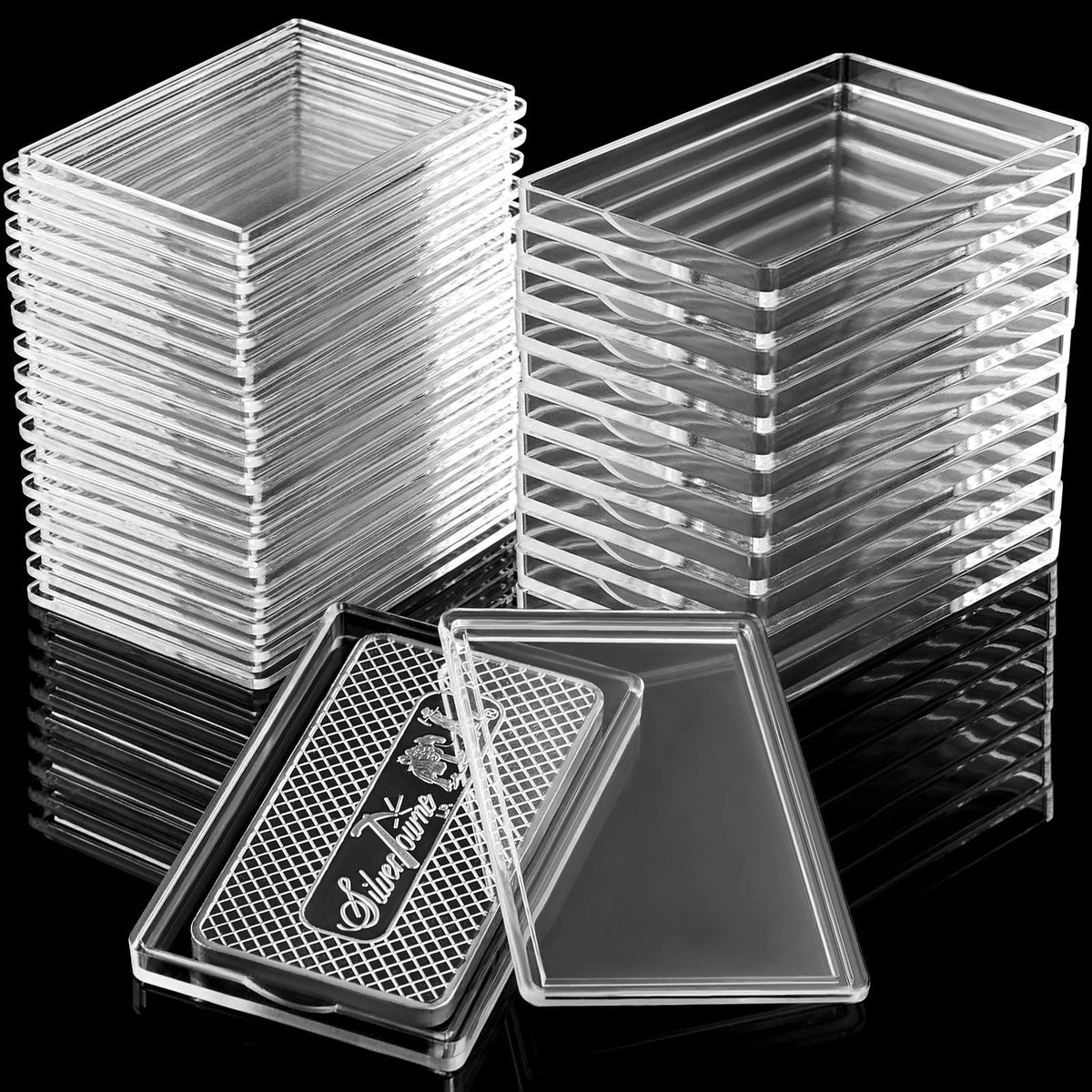 60 Pcs Silver Bar Holder Case Y764