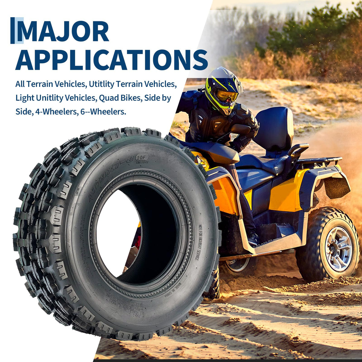 19x7-8 4-Ply Tubeless ATV/UTV Front Tires Set O68196