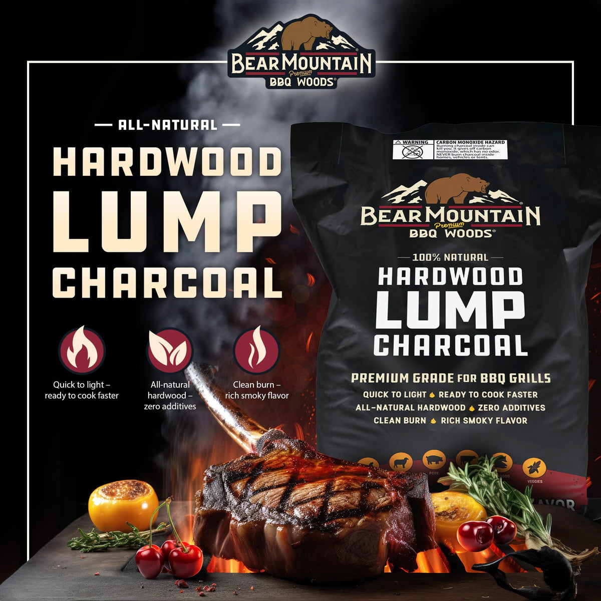 2 Pack Hardwood Lump Charcoal 8.8 Pounds Q50349