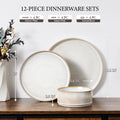 12-Piece Stoneware Plates and Bowls Set V246