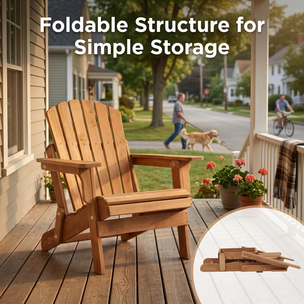 100 lbs Capacity Solid Wood Adirondack Chair W38731