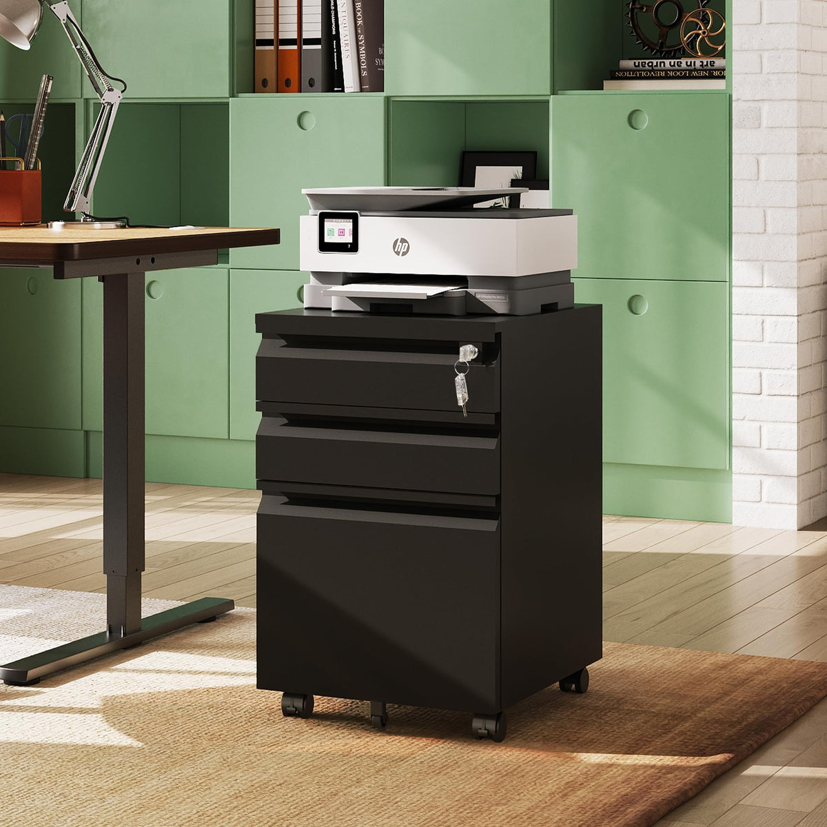 3 Drawer Mobile File Cabinet with Lock Y965