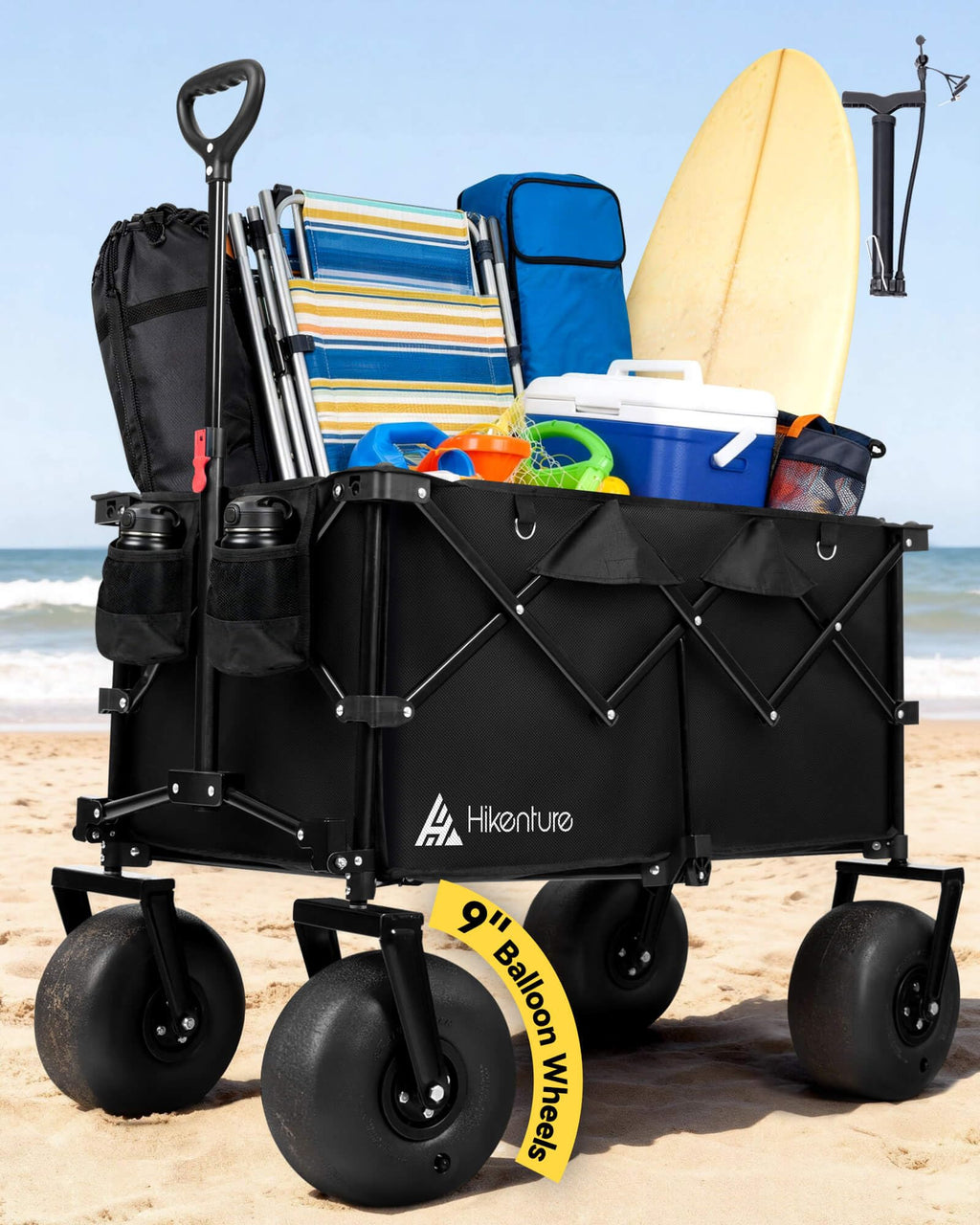 Collapsible Beach Wagon with Balloon Wheels A86063