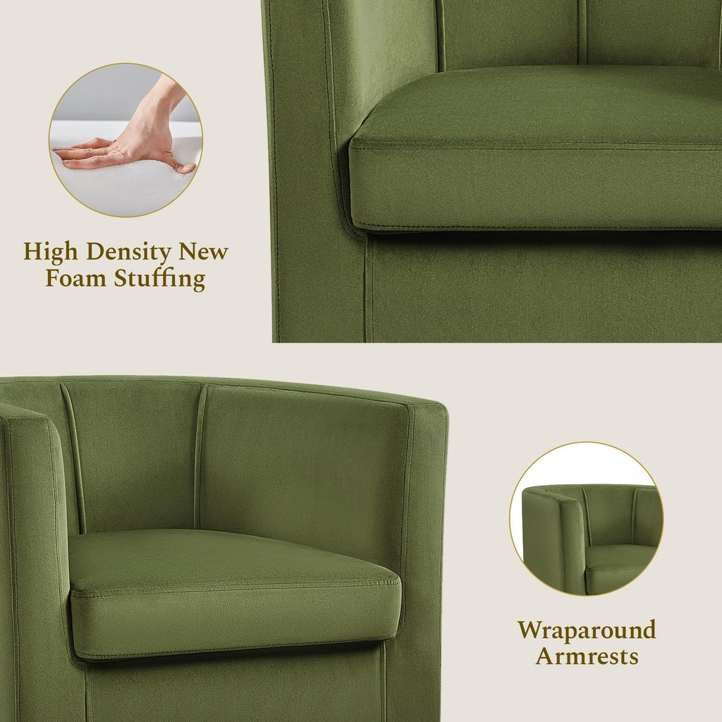 Barrel Accent Chairs Set of 2 Olive Green V103299
