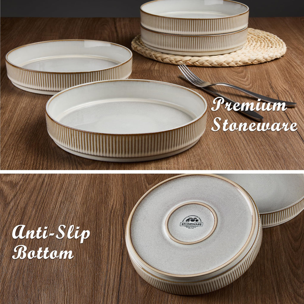 12-Piece Stoneware Plates and Bowls Set V246