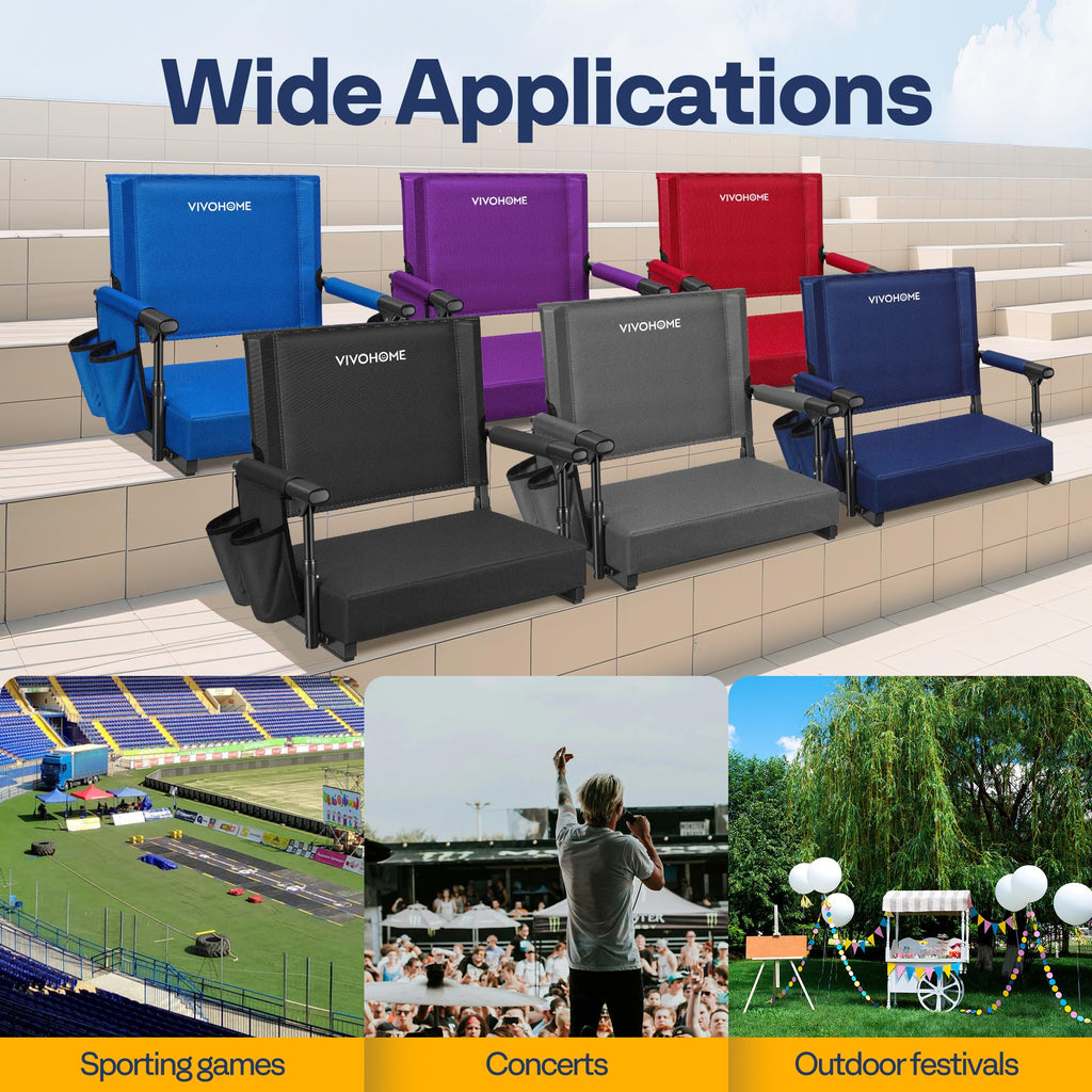 Stadium Seat with Back Support and 2.8" Cushion J24839