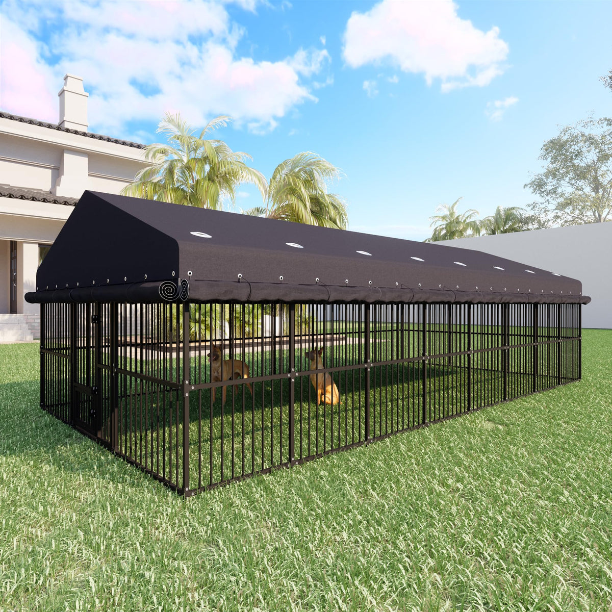 10x20x6.5 FT Heavy Duty Outdoor Dog Kennel with Roof U488938