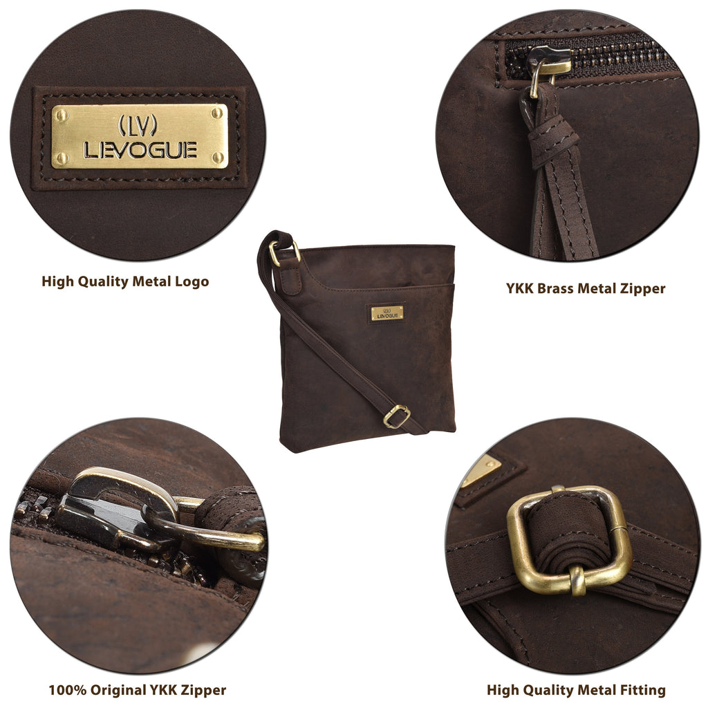 Genuine Leather Women's Crossbody Bag with Adjustable Strap P2765