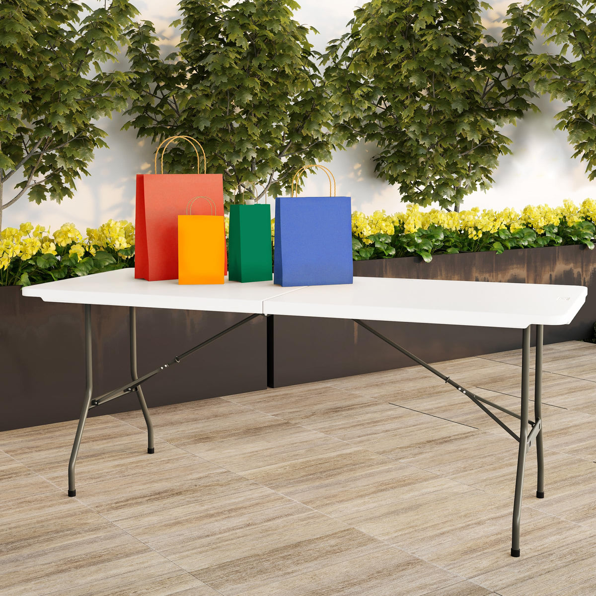 White 6ft Portable Folding Table N5304