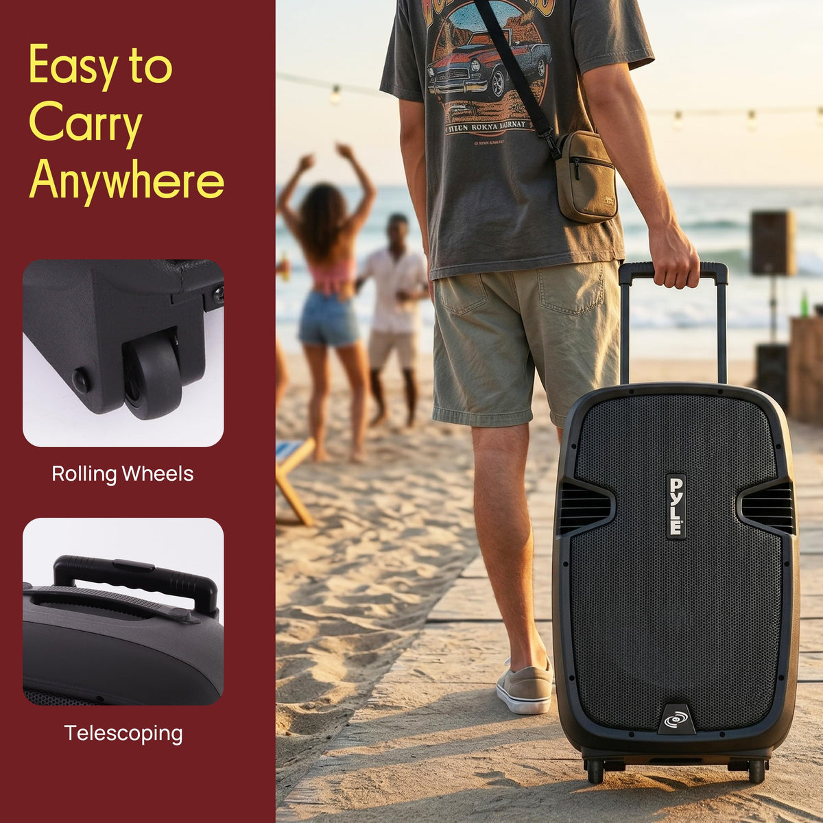 15-Inch Portable PA Speaker System with 2 UHF Microphones R588