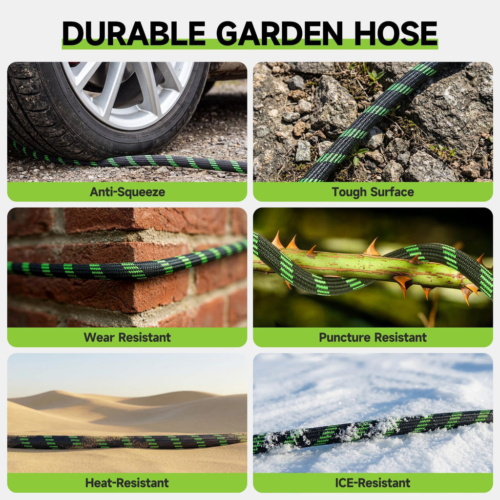 100 ft Flexible Lightweight Kink-Free Garden Hose with 10 Function Nozzle Z91689
