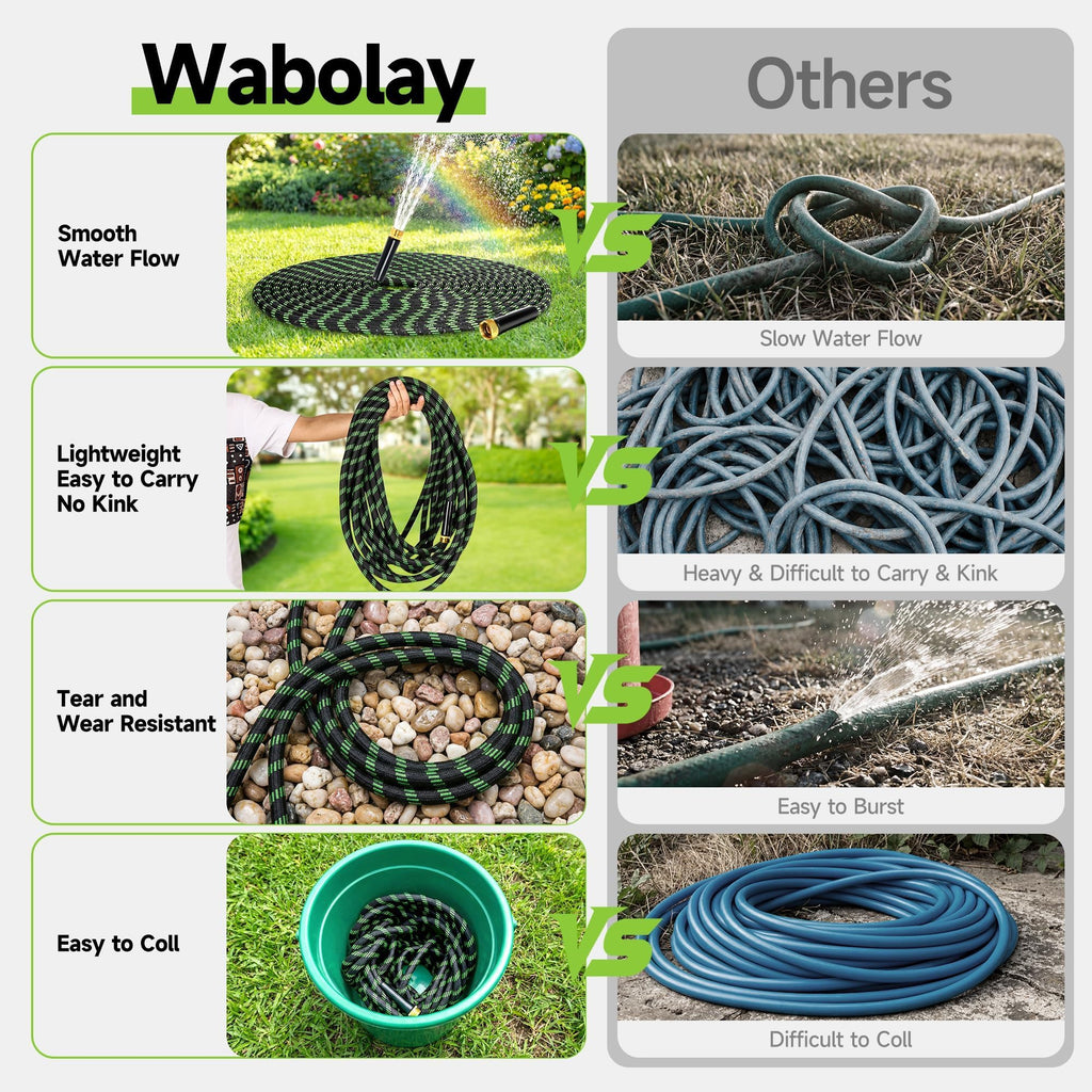 100 ft Flexible Lightweight Kink-Free Garden Hose with 10 Function Nozzle Z91689