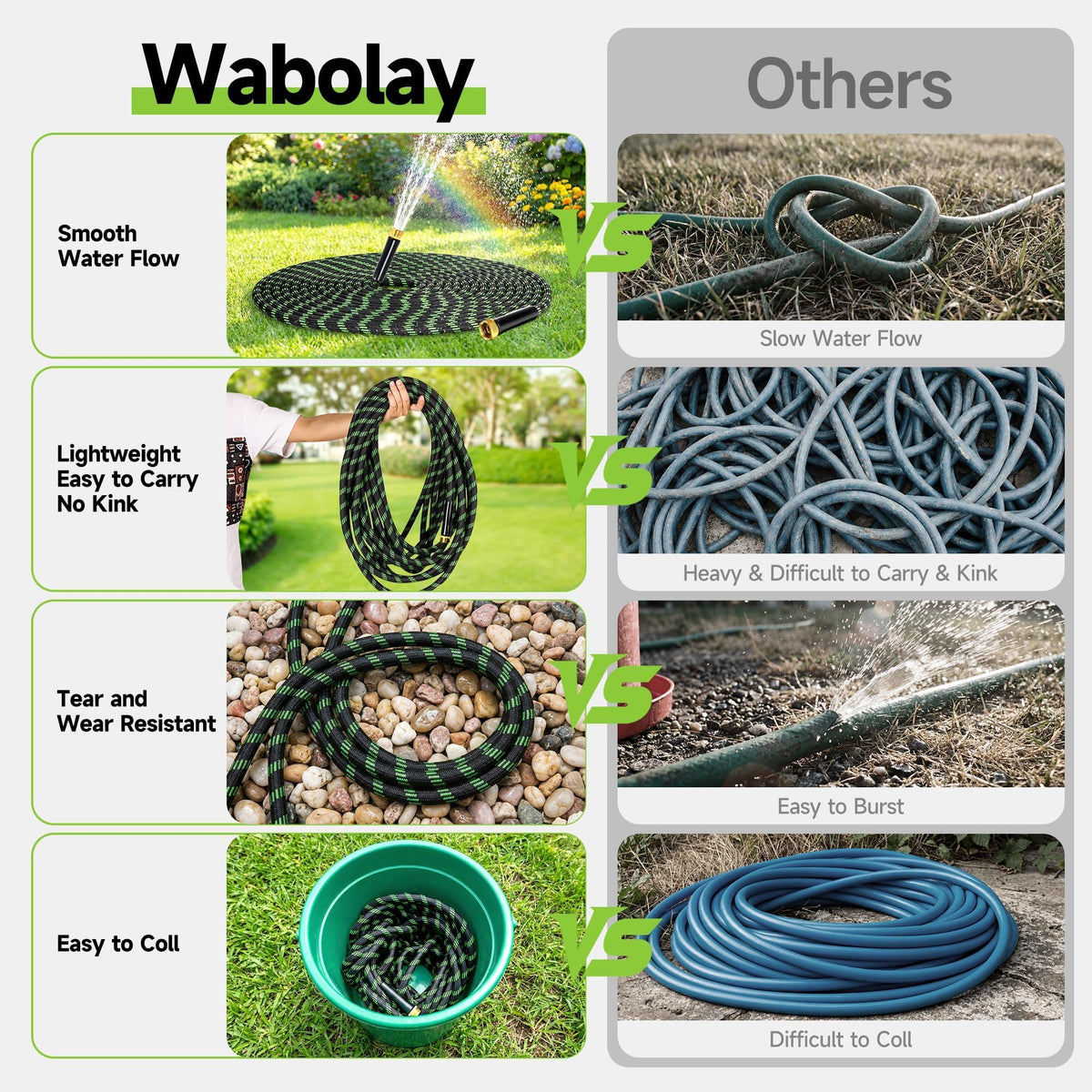 100 ft Flexible Lightweight Kink-Free Garden Hose with 10 Function Nozzle Z91689