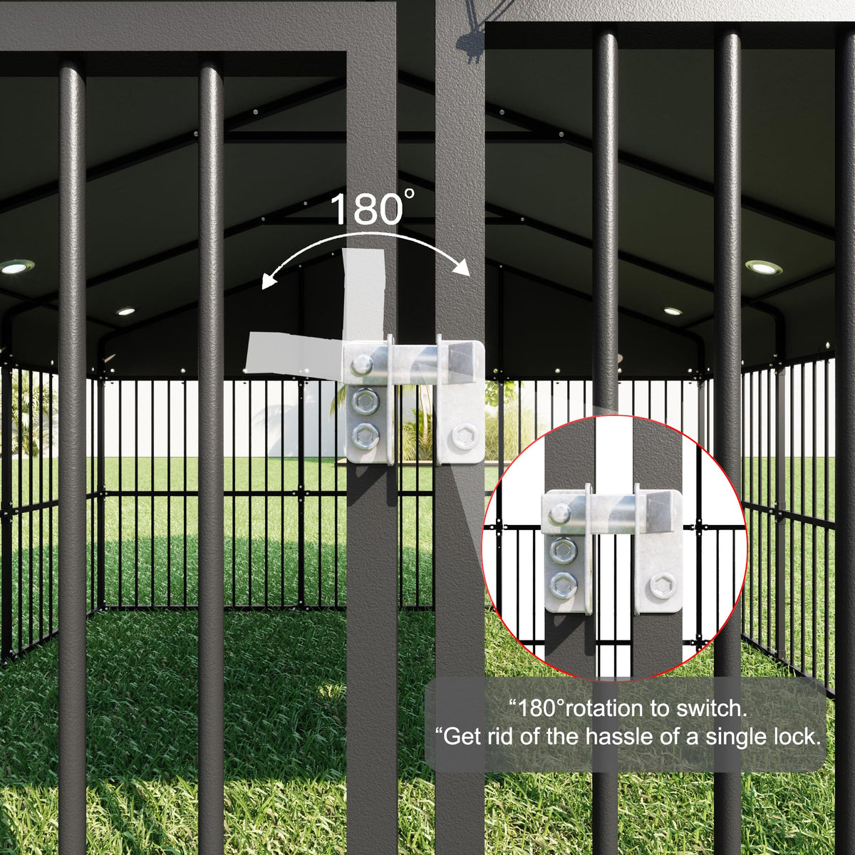 10x20x6.5 FT Heavy Duty Outdoor Dog Kennel with Roof U488938