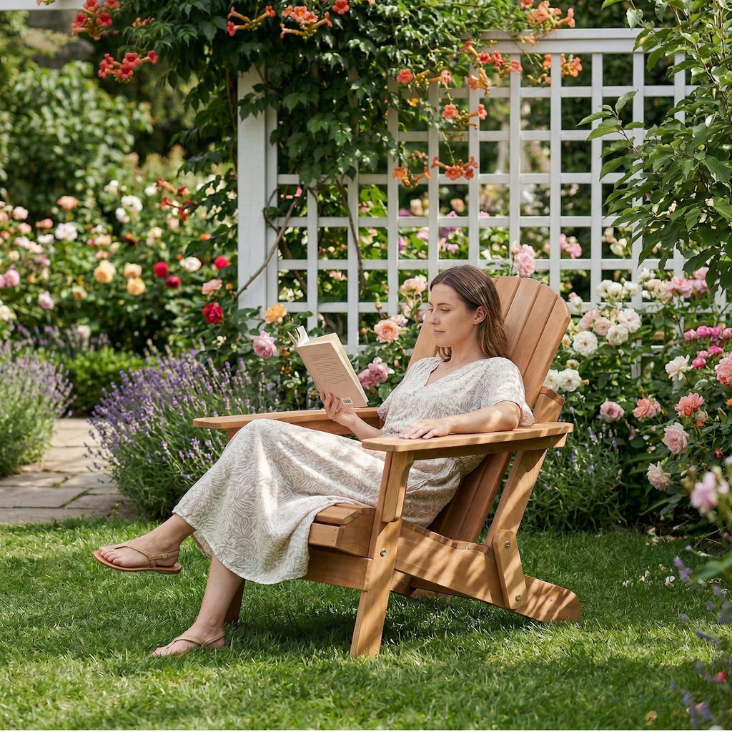 100 lbs Capacity Solid Wood Adirondack Chair W38731