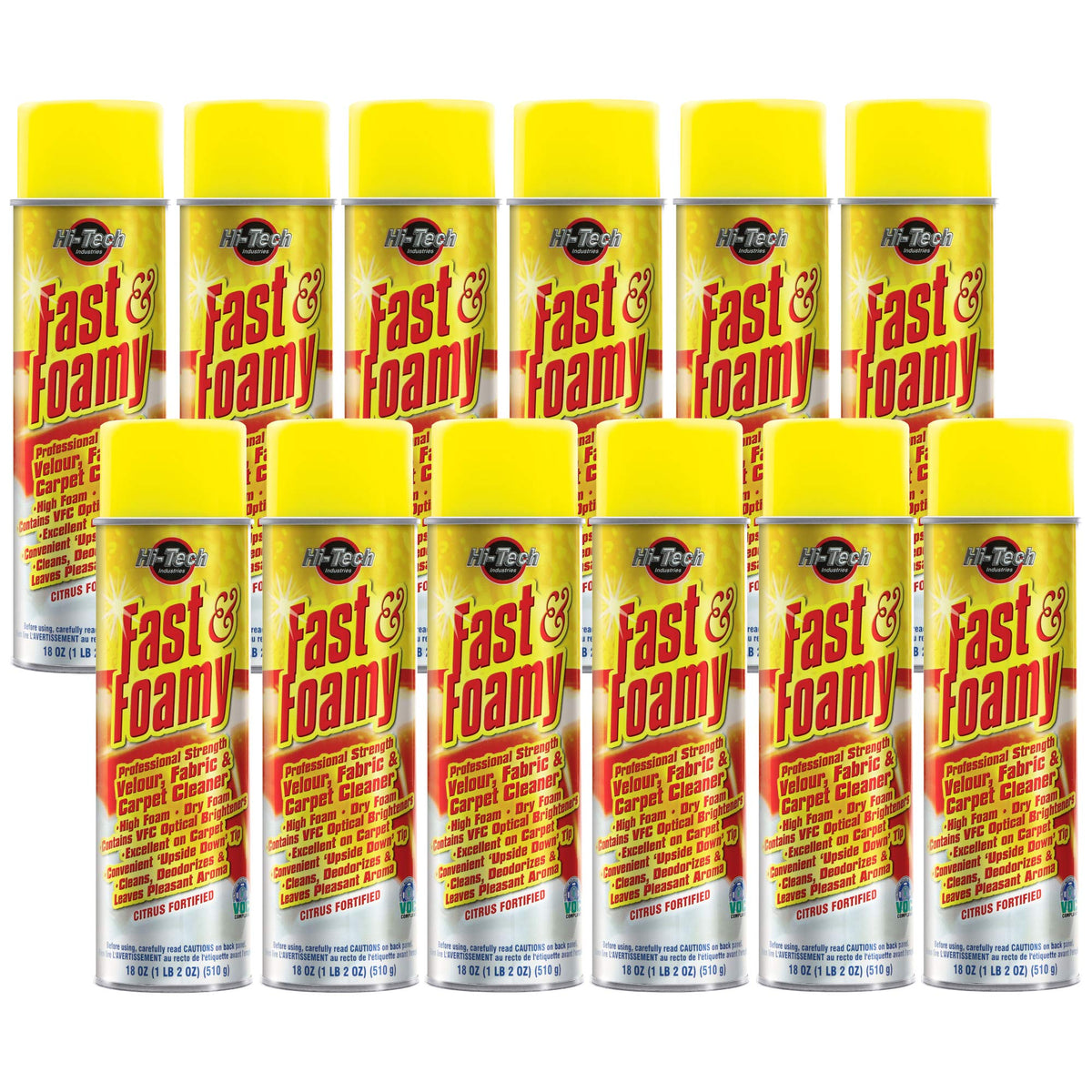 Fast & Foamy Carpet and Upholstery Cleaner Spray 12 Pack 18 oz Z331