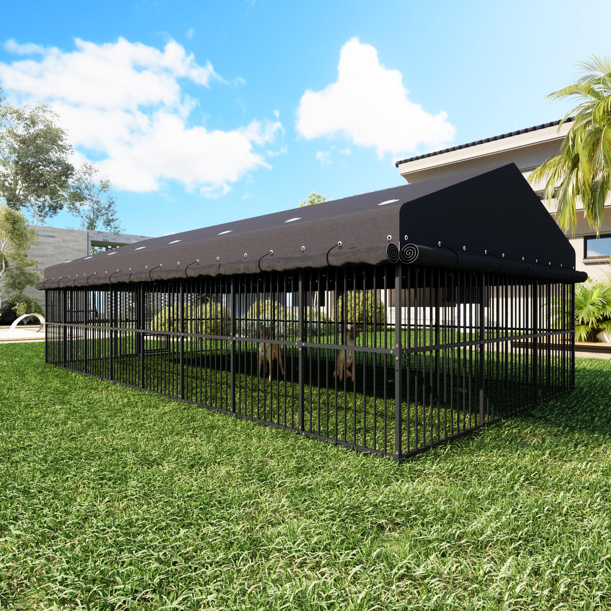 10x20x6.5 FT Heavy Duty Outdoor Dog Kennel with Roof U488938