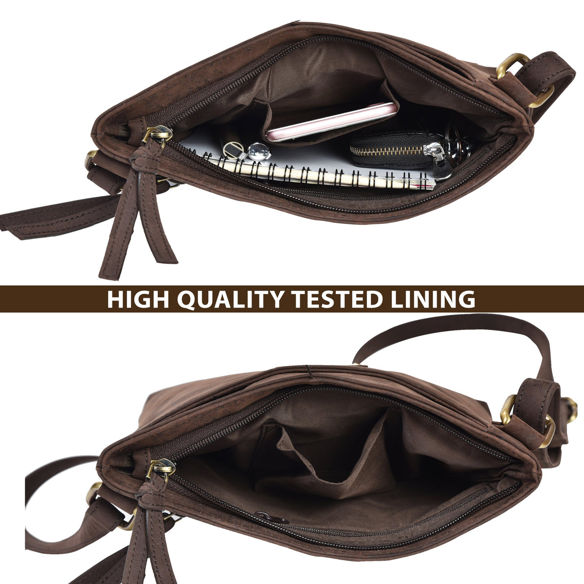 Genuine Leather Women's Crossbody Bag with Adjustable Strap P2765