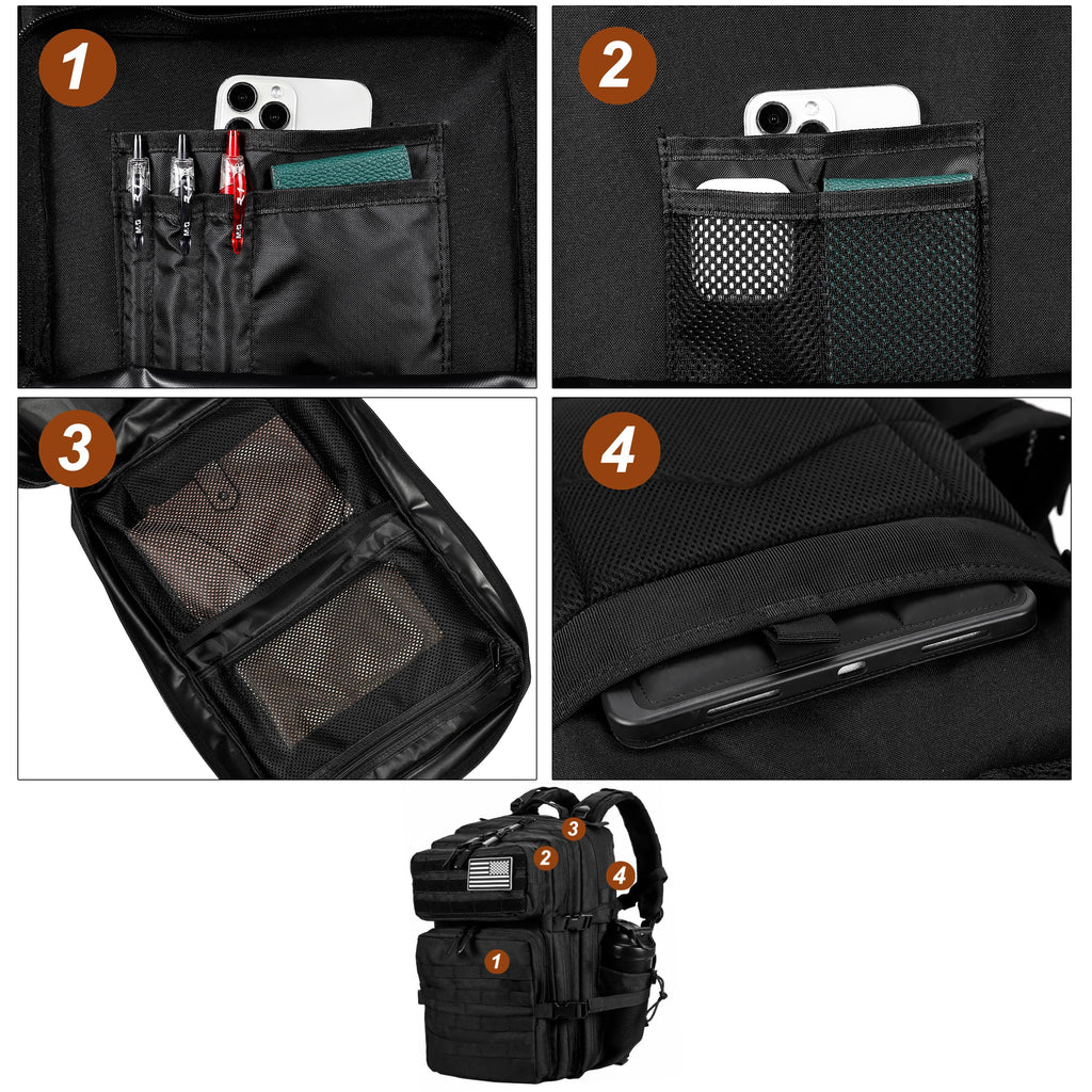 45L Tactical Backpack with Molle System Black U301