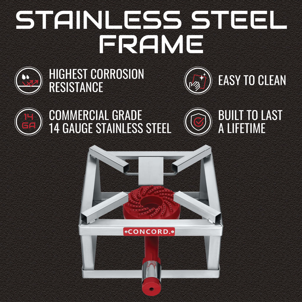 40 Quart Stainless Steel Stock Pot + 12" Stainless Steel Single Propane Stove C809
